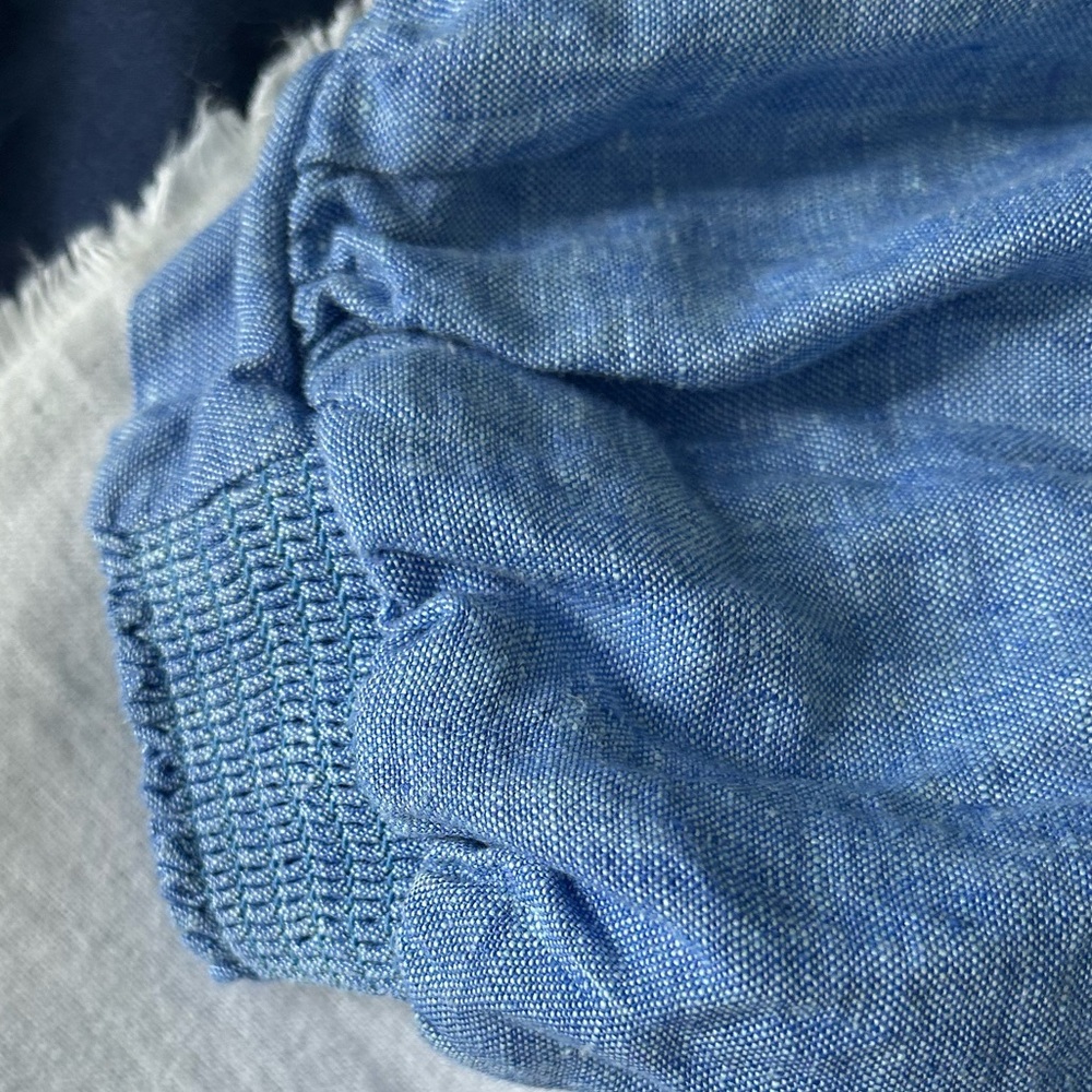 Lilly Pulitzer Mialeigh BLUE Linen Blouse, Size 6 - Picture 9 of 16